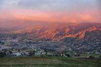 Bela paisagem no fim de tarde na viagem para Cuenca, no Equador